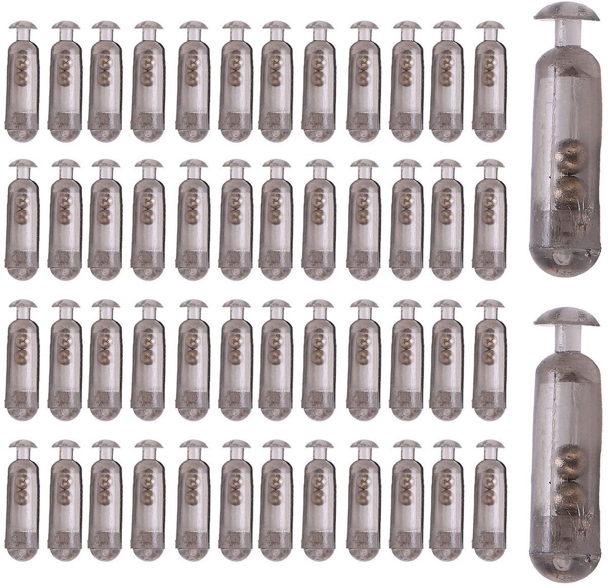 Dailygoods - Vissen Lokken Aas Rammelaar 50 Stuks 15mm Zwart