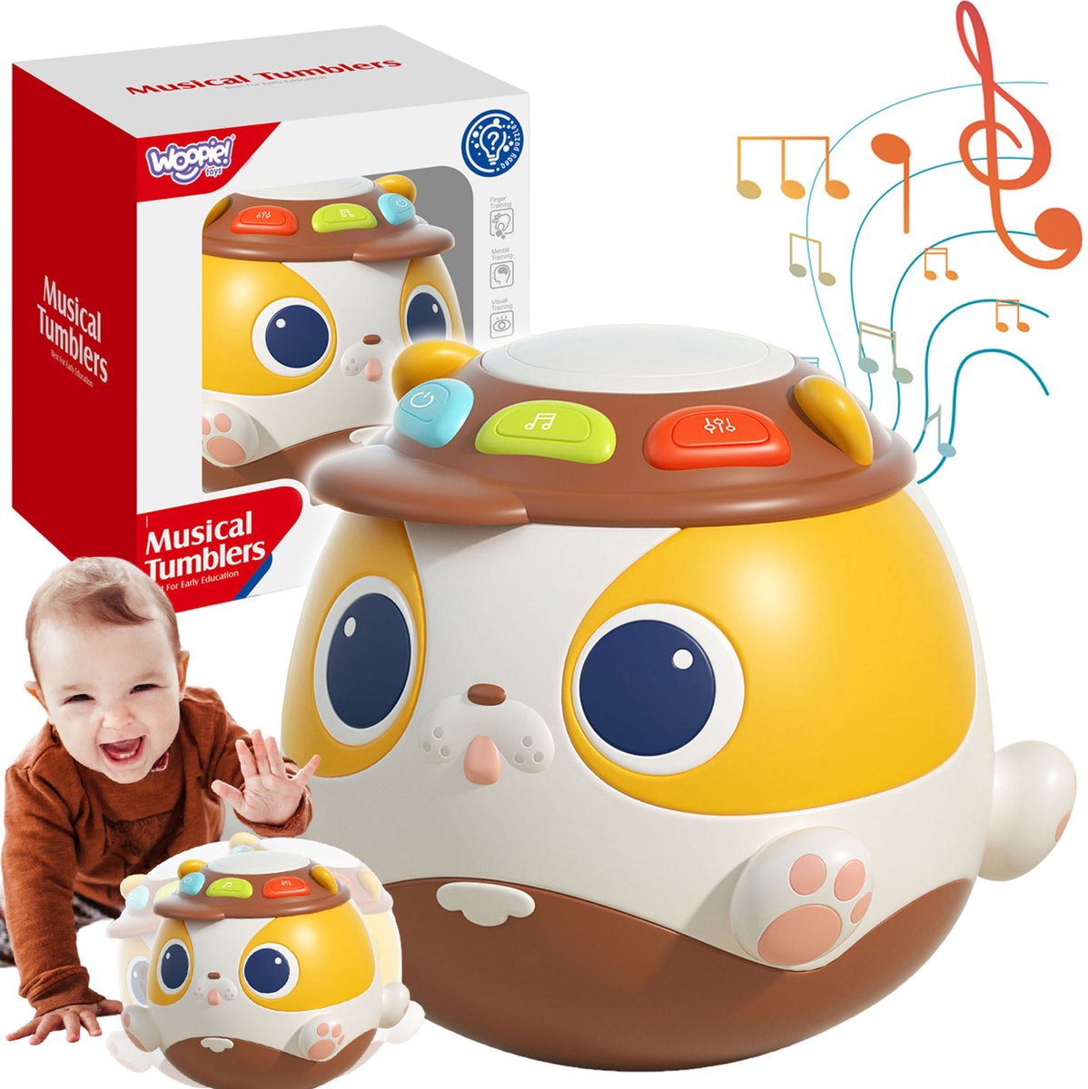 Woopie Baby Interactive Playing Ball Dog Musical Educational Toy - UNI