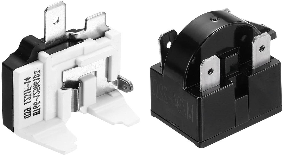 Startrelais Kit - Overload Bescherming - Koelkast Reparatie - 1/3 PK Compatibel - 3 Pin - Zwart