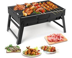 SMH LINE® Opvouwbaar Houtskoolbarbecue - Draagbaar Barbeque - Camping Grill - 43x29x22 (LxBxH) - Tafelbarbecues