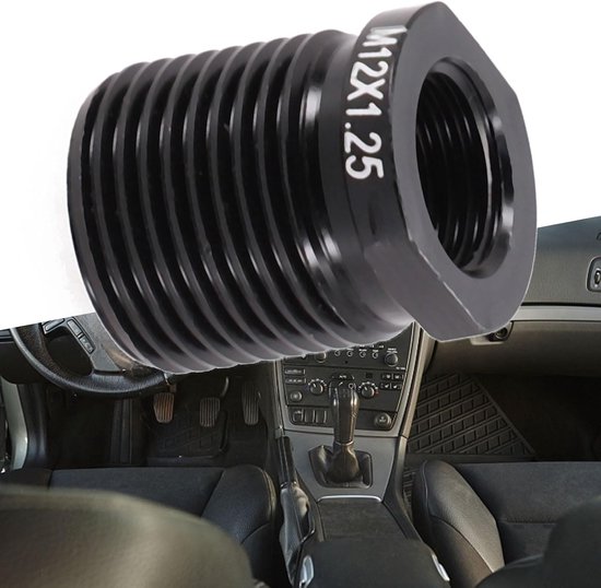 Schakelknop Adapter - Versnellingspook Houder - Auto Interieur Upgrade - Aluminiumlegering Materiaal - M8 tot M14 - Zwart — afbeelding 3