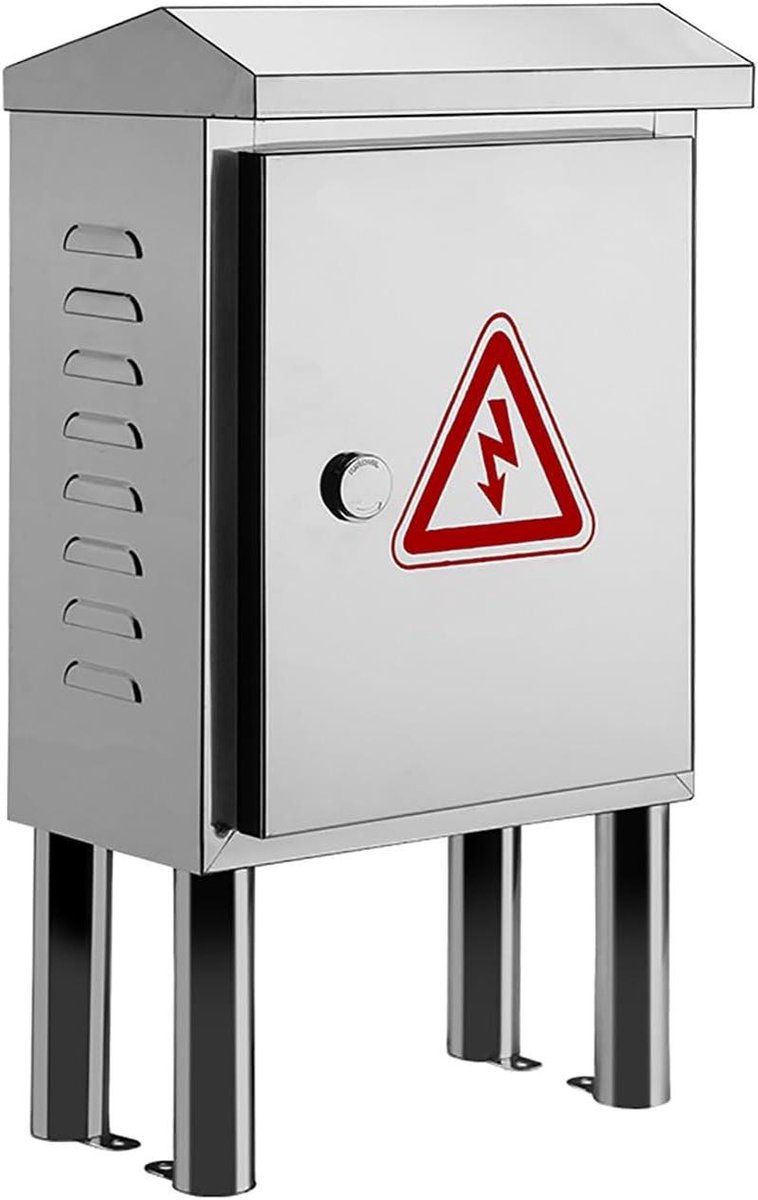 Elektrische Box - Aansluitdoos Waterdicht - Opladen Voertuigen - Roestvrij Staal - 40 x 30 x 18 cm - Zilver