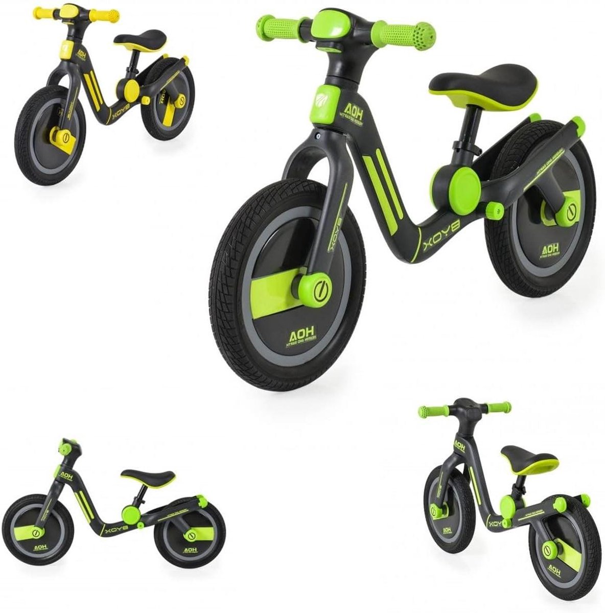 Loopfiets Kinderen - Balansfiets Peuters - Evenwicht Trainen - Licht Kunststof Frame - 12 Inch Banden - Groen