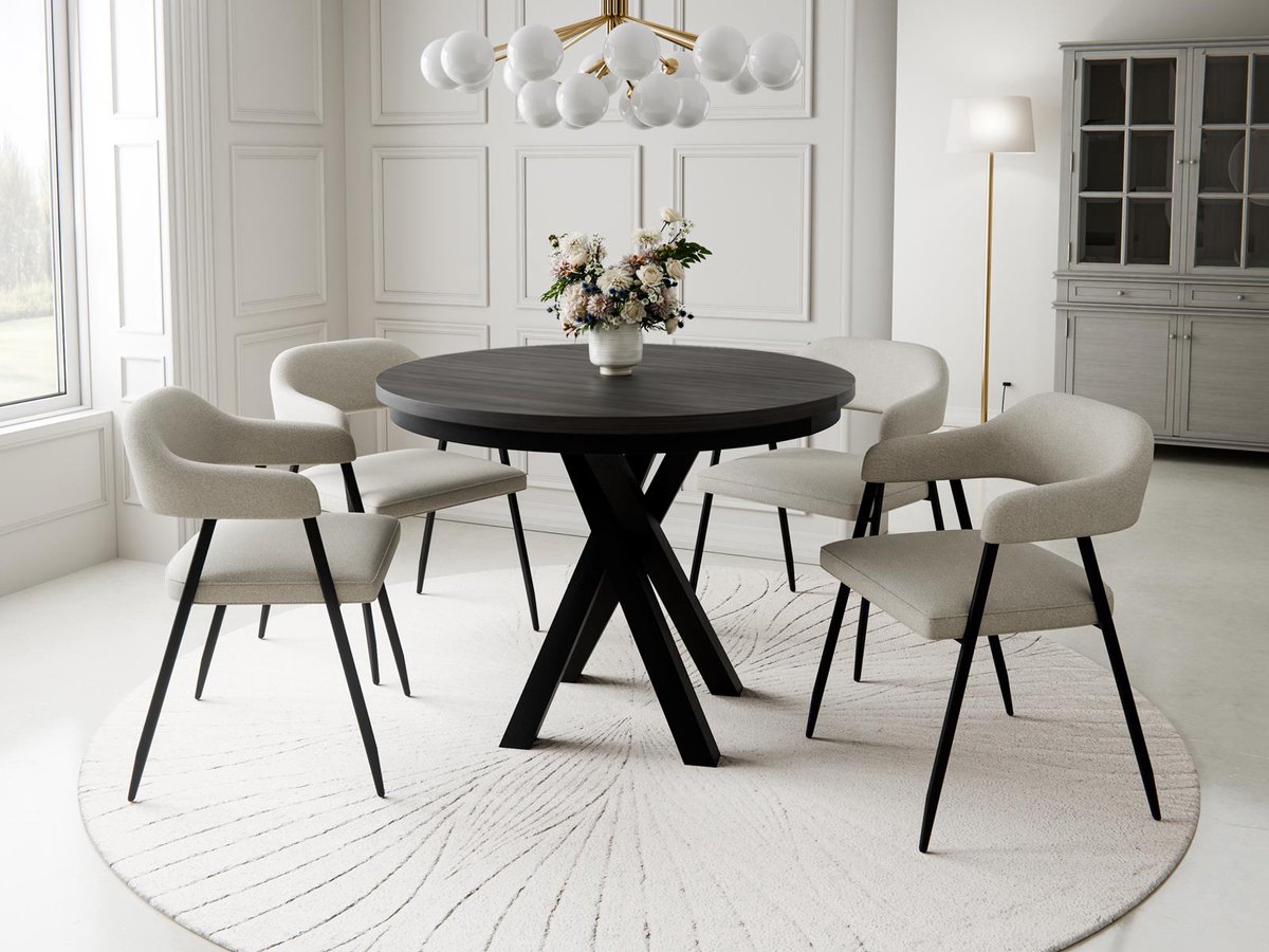 Compleo24- Ronde Eettafel- Designertisch mit Metallgestell - 100/140 cm