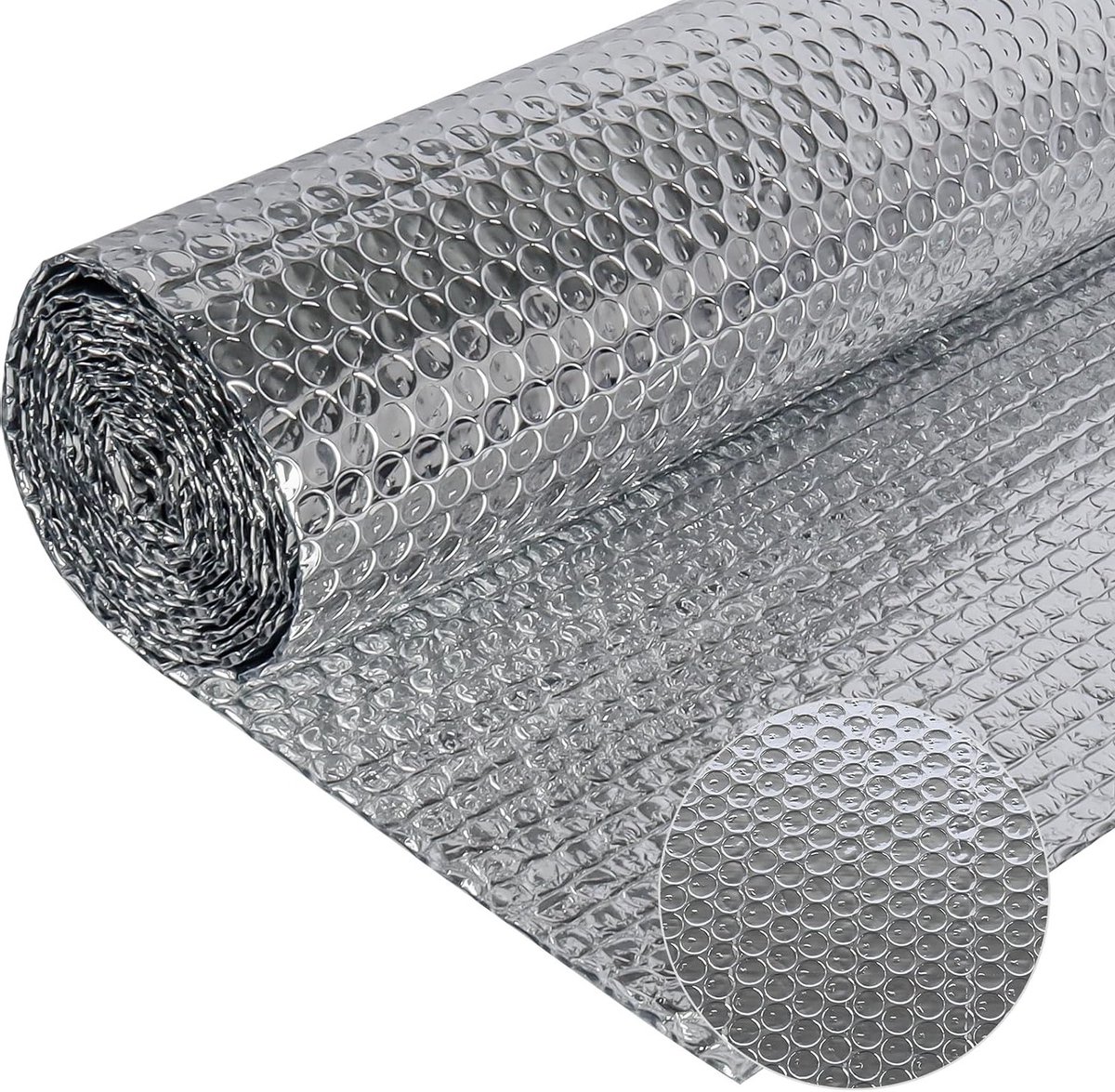 Isolatiefolie Rol 150 cm x 2,5 m - Aluminium Folie voor Radiatoren, Warmte- en Vochtbarrière, Energie besparen voor Pijpen, Schuren, Ramen, Vloeren, Plafonds en Muren