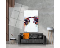 Luxury Canvas Painting Touching Fingers | 90x60cm | Living Room | Bedroom | Office | Music | Design | Art | Modern | ** 4CM THICK!