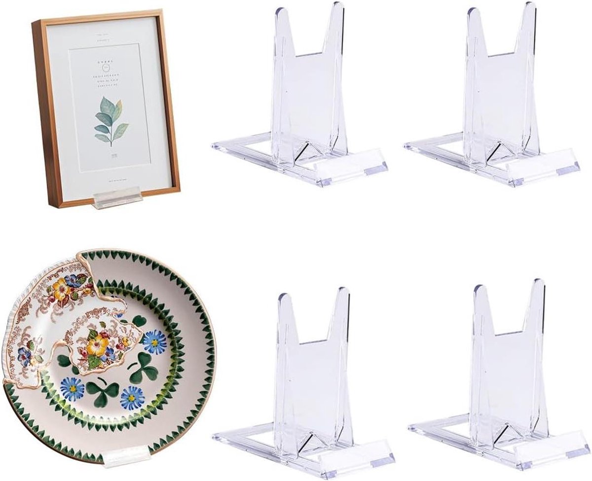 Acryl Standaard - Display Set - Objecten Tonen - Set van 4 - Verstelbaar - Transparant