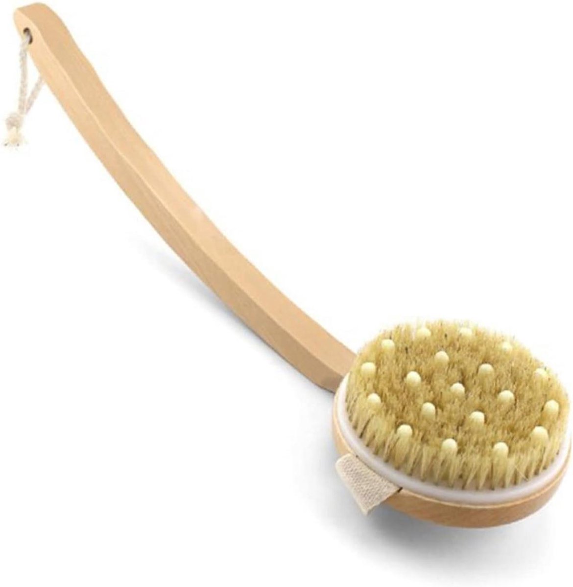 Houten Badborstel - Lichaamsborstel - Huidverzorging - Afneembare Handgreep - 42 cm - Natuurlijk