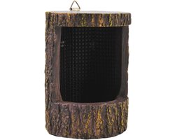 Gecko Voedselschotel | Boomstronk Ontsnappingsbestendige voercontainer, hars schildpad voedselschaal, voor muur gekko hagedis schildpad amfibie terrarium