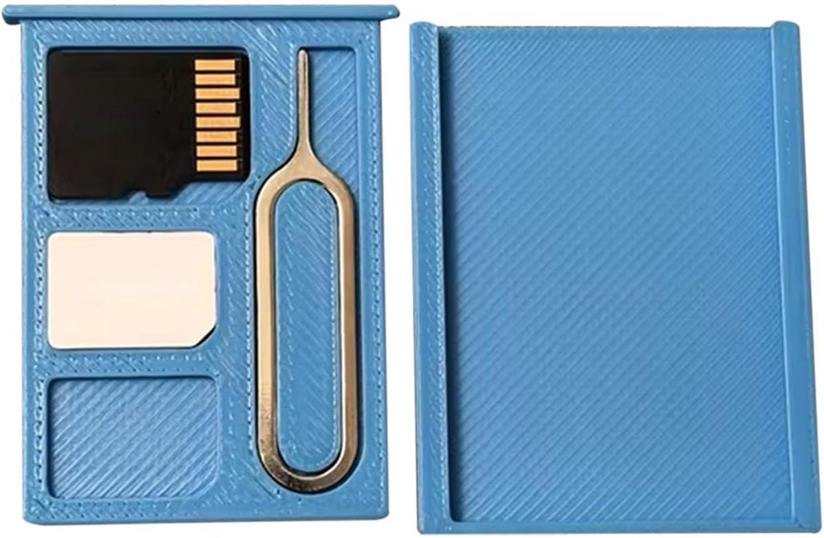 Geheugenkaart Case - Opslag Draagtas - Veilige Gegevensopslag - Anti-Shock Ontwerp - Compact Formaat - Blauw