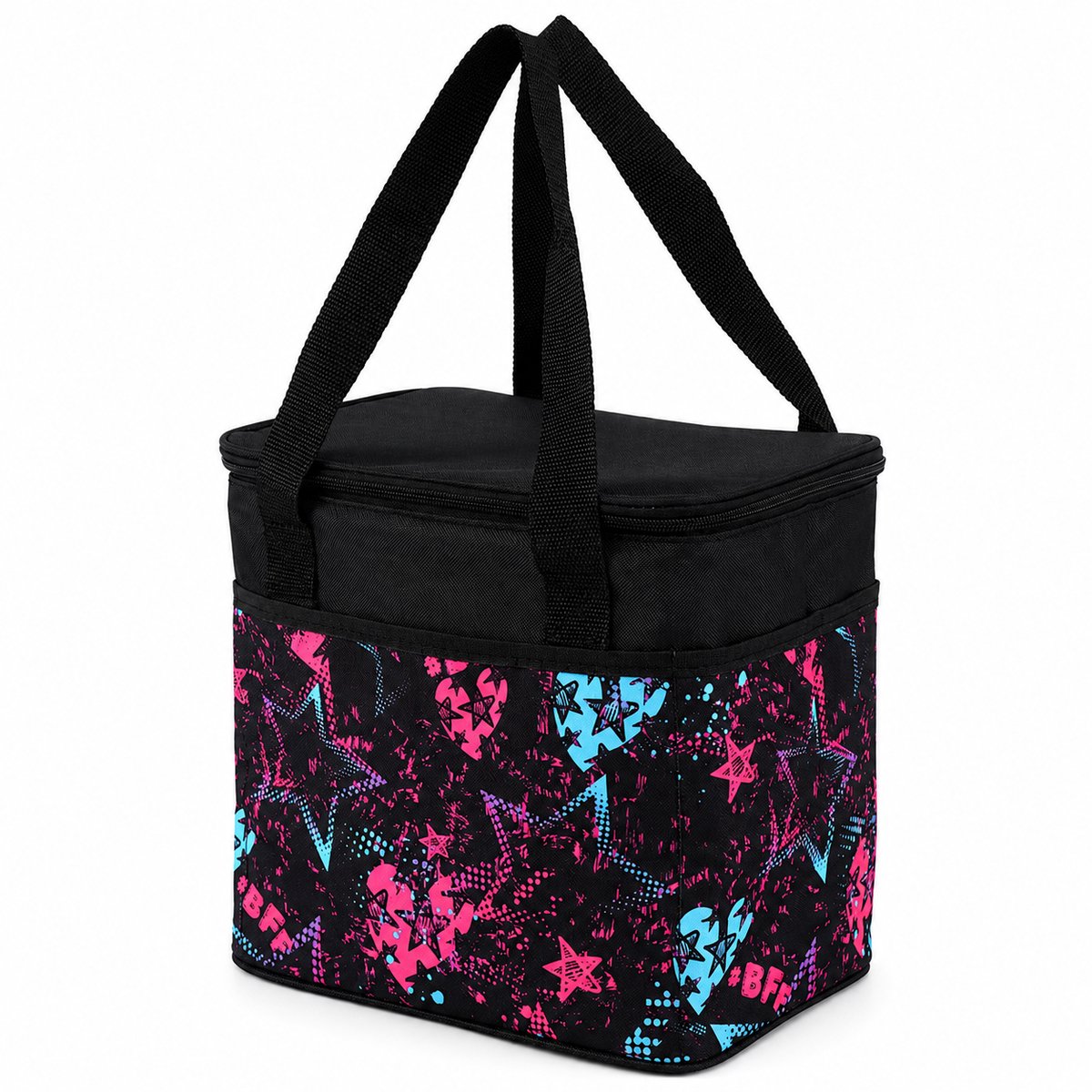 Koeltas 10 Liter - Opvouwbaar - Geïsoleerde Lunchtas - Lunch Bag - Picnictas voor Picnic of Festival - Oxford Polyester - Met Rits en Handvatten - Easy-Access Flap - Zijvakken - Roze