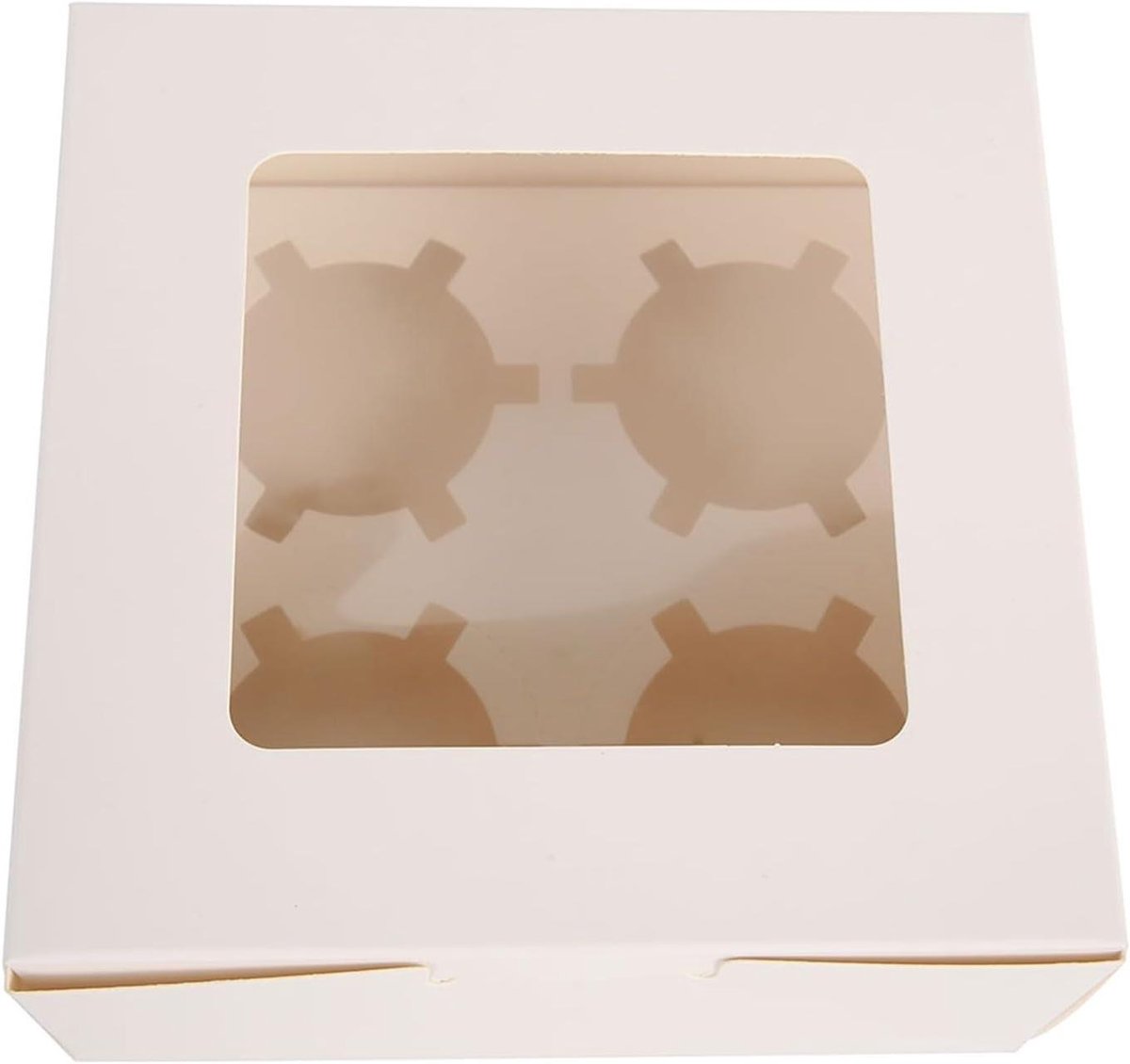 Cupcake Dozen - Muffin Boxen - Bakkerij Presentatie - Transparant Venster - 10 stuks - Wit