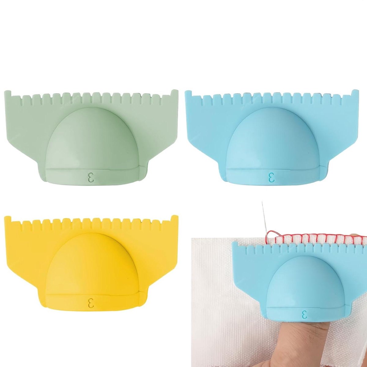 Naaimeetlint - Randfixator - Nauwkeurig Naaien - Ergonomische Handgreep - 7 cm - Zwart