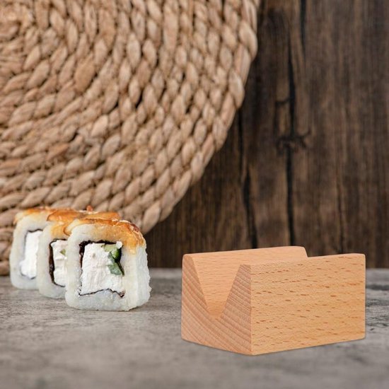 5 Wooden Taco and Sushi Holders Holder Sushi Wheel Holder Wooden Stand for Temaki, Cue Display for Restaurants — afbeelding 2