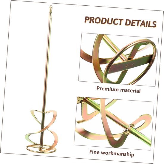 Mengstaaf voor Boormachine - Verf Mixer - Materiaal Mengen - Efficiënt Ventilatiesysteem - 48.5x10.5cm - Goud — afbeelding 5