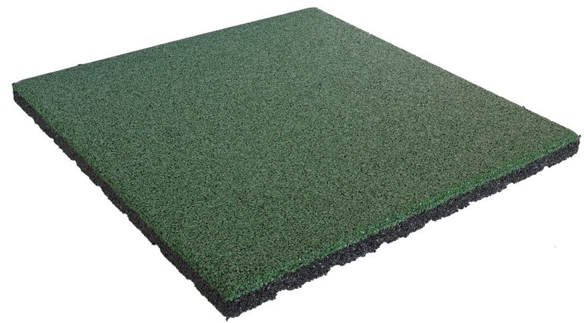 Rubber tegel 30 mm - 50 x 50 cm - Groen
