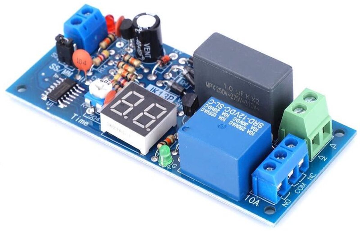 Timer relais module 220V AC - 1-99 seconden/minuten - LED-display - ideaal voor automations - ShopVlot
