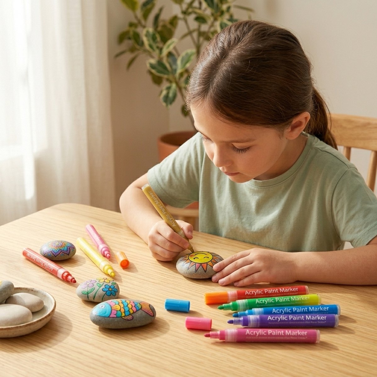 Premium Creatives Acryl Stiften - Happy Stones - Verfstiften - Acrylverf - Tekenset - Stiften - 20 kleuren - Inclusief Etui — afbeelding 4