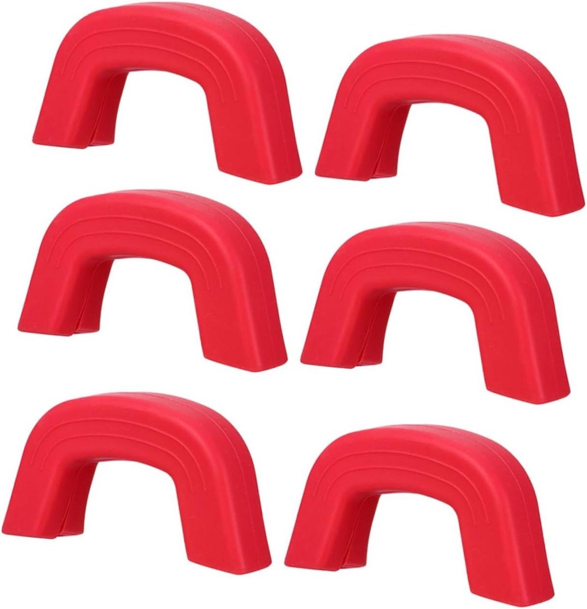 Pannengreep Hoezen - Hittebestendig Siliconen - Veilig Koken - Goede Isolatie - 6 Stuks - Rood