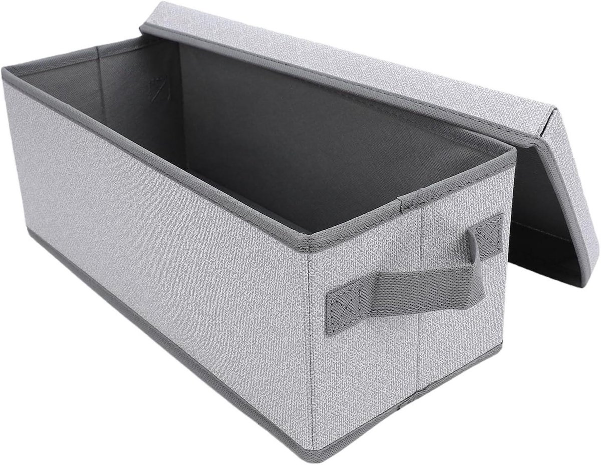 Opbergdoos CD's - Organizer Bak - Media Collectie - Stofdichte Opslag - 38x19x5 cm - Grijs-wit