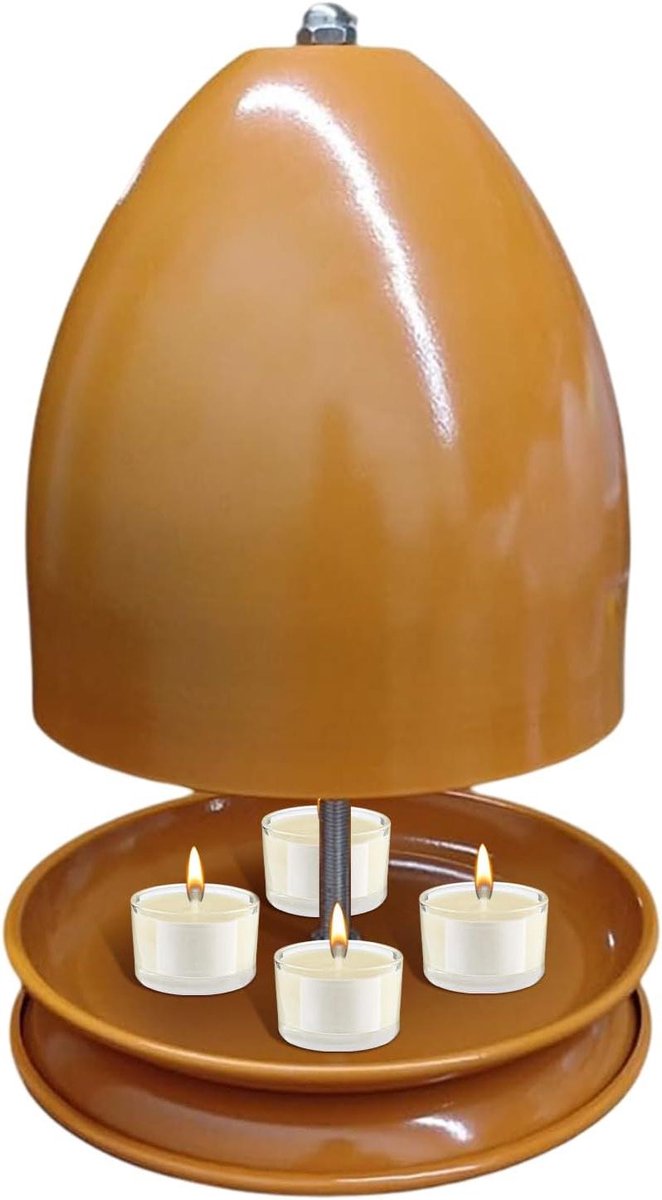 Theekaars Heater - Licht Warmer - Sfeer Creëren - Dubbele Muur - 12 cm - Oranje