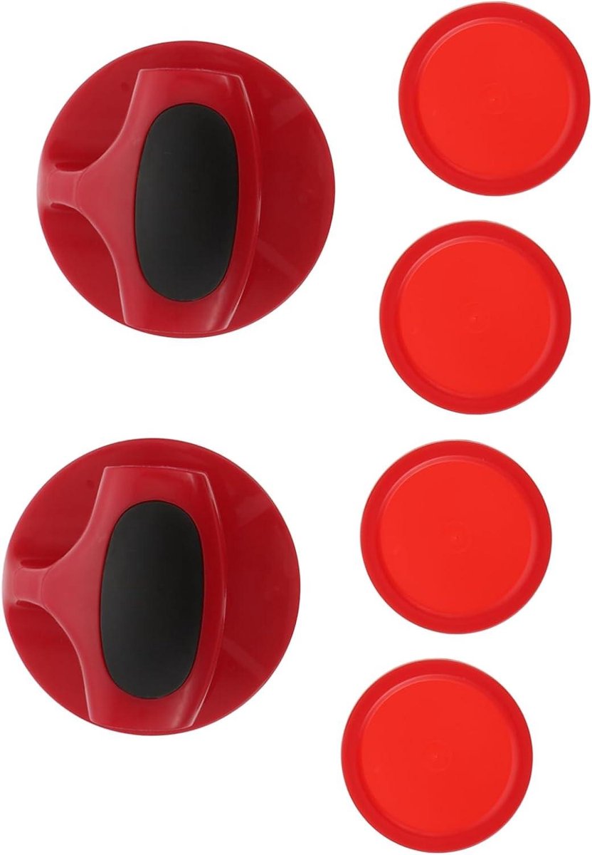 Airhockey Set - Pucks en Duwers - Spelonderdelen Vervangen - Duurzaam Kunststof Materiaal - 9.4 cm - Rood