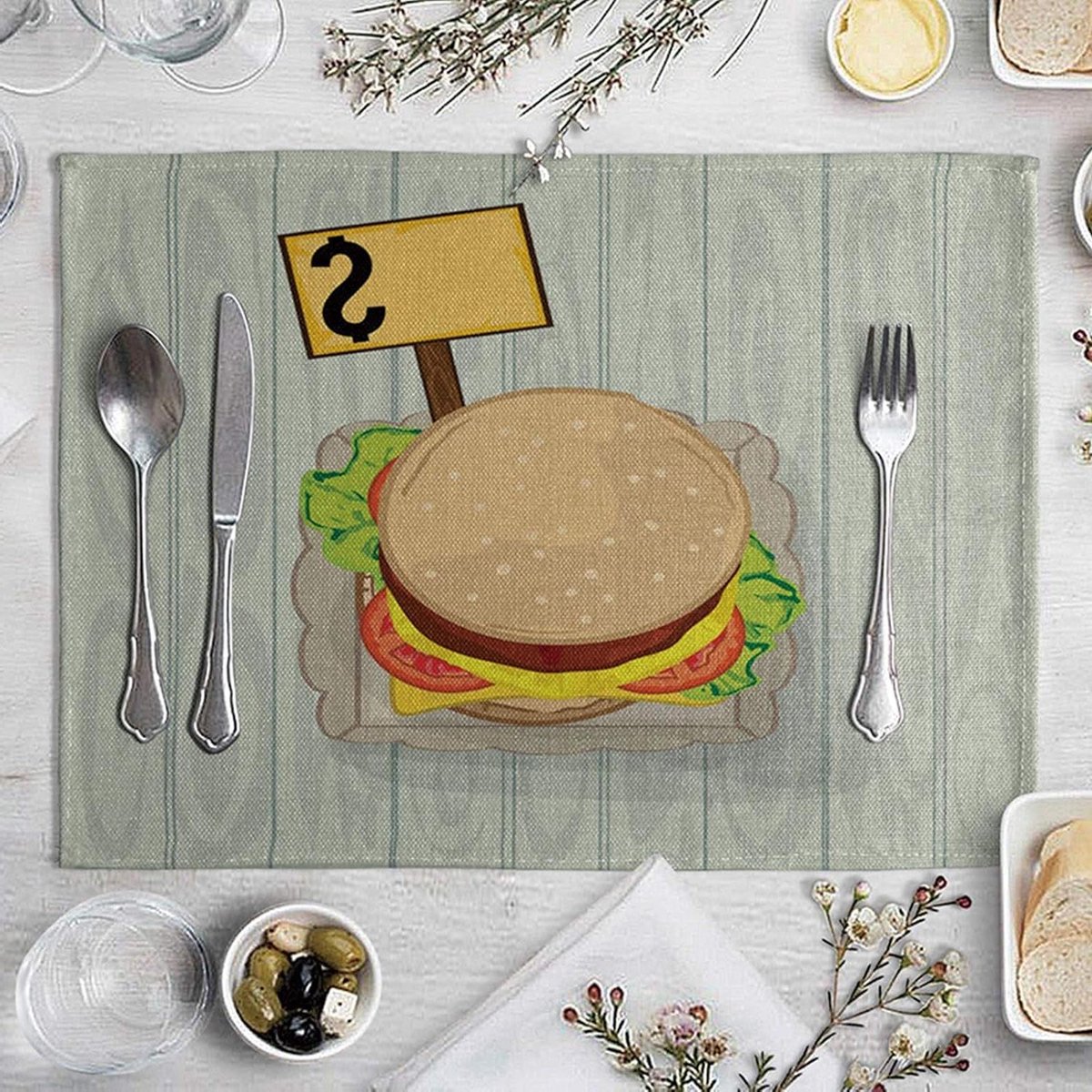 Placemat Set - Tafelmatten - Tafel Beschermen - Dubbelzijdig Ontwerp - 40 x 30 cm - Stijl 13