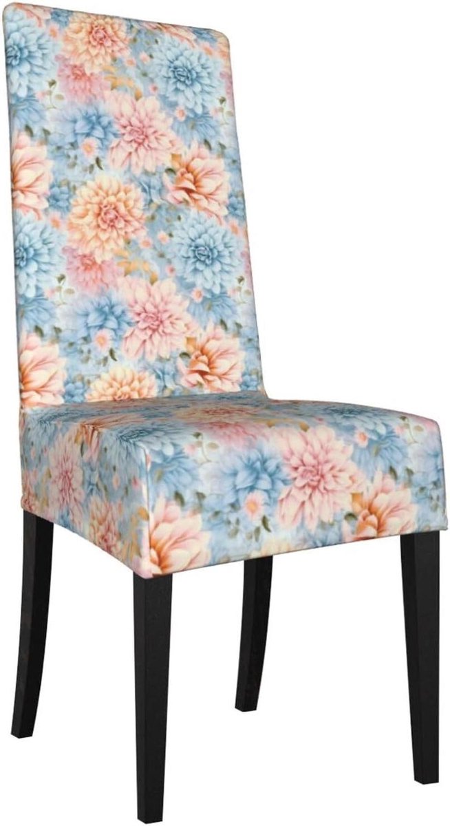 Eetkamerstoelhoes Set van 1/2/4, Pastel Natural Floral Print Stoelhoezen voor Eetkamerstoe