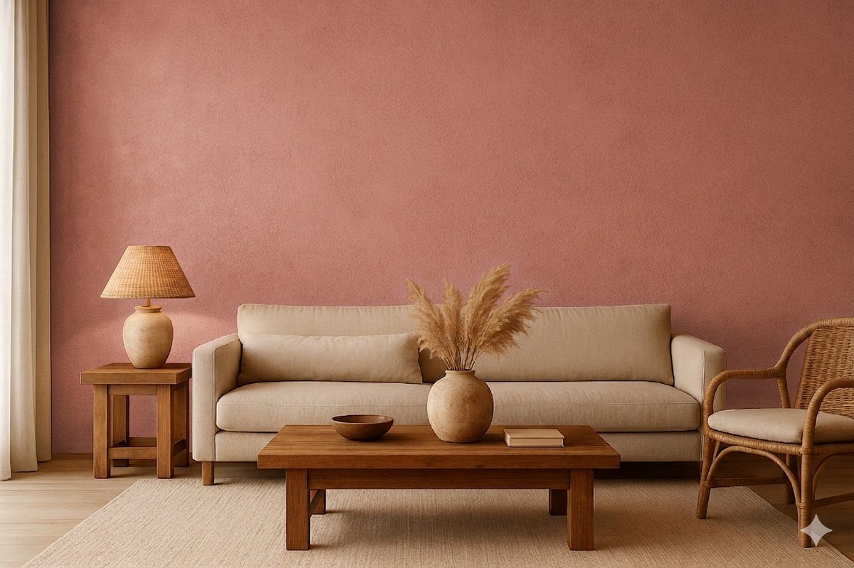 Casa mood - Beton Look- Ruw ogende decoratieve verf-zand mat 2 L Mexican Terracotta