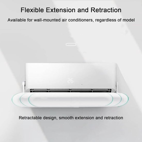 Airco Winddeflector - Vent Diverter - Comfort Vergroten - Intrekbaar Ontwerp - 26-42 Inch - Wit — afbeelding 5