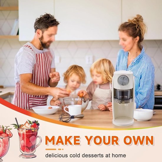 Elektrische IJscrusher - Schaafmachine IJs - Drankjes Desserts - Instelbare Textuur - 40 cm Hoog - Zwart — afbeelding 4