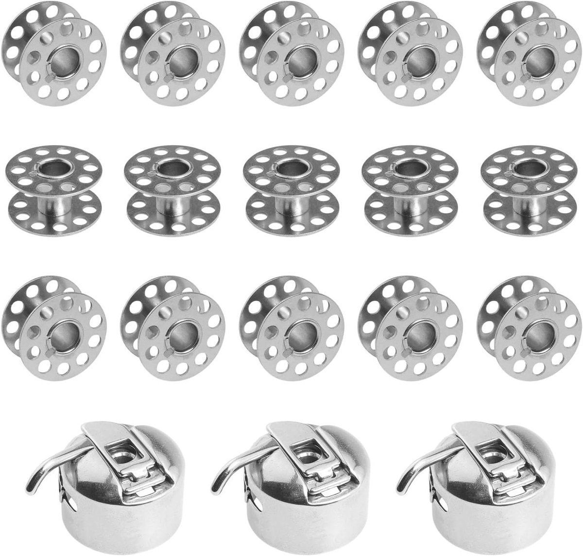 Naaimachine Spoelen - Klosset - Hobby Naaien - Met Shuttle - 18 Stuks - Metaal