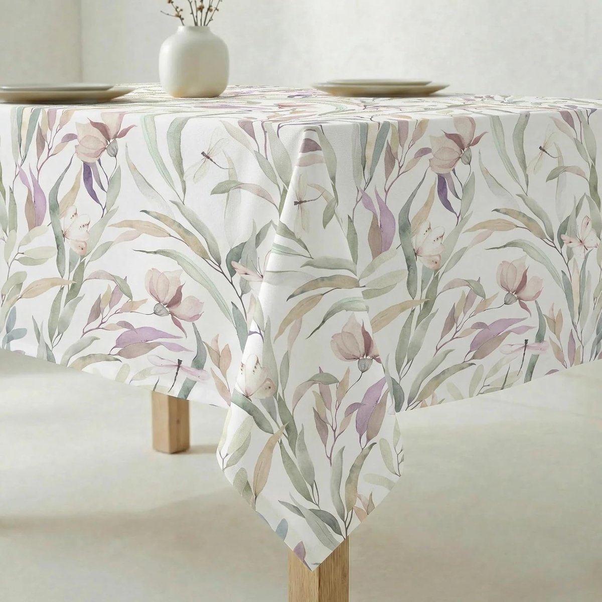 Tafelkleed - Vlekbestendig textiel - Tafel decoreren - Hars gecoat katoen - 250 x 140 cm - Wit