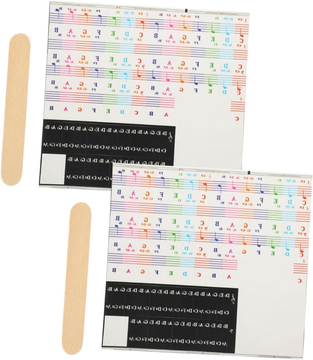 Pianostickers Sets - Keyboard Labels - Muziek Leren - Makkelijk Verwijderbaar - 2 Sets - Transparant