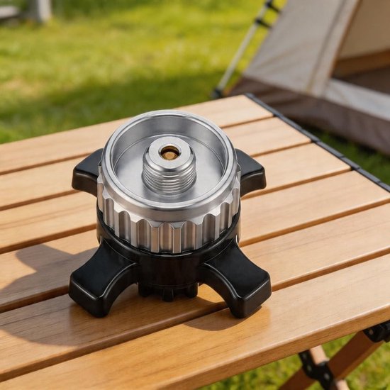 Gasadapter - Kookbenodigdheden - Kamperen Buiten - Snelkoppeling Ventiel - Compact Formaat - Zilver — afbeelding 2
