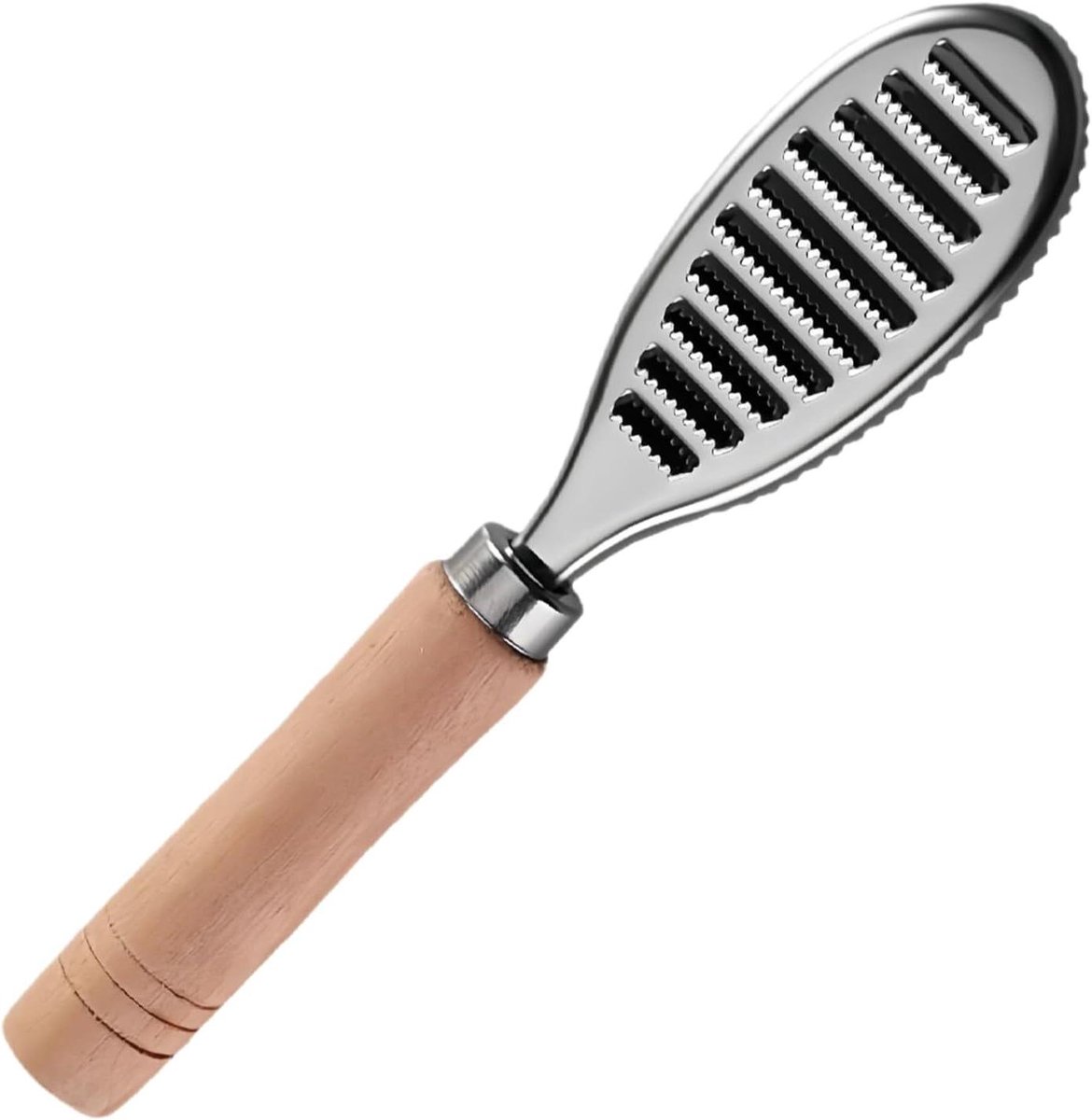 Visschubber Gereedschap - RVS Schraper - Vis Bereiding - Houten Handvat - 21.2 cm - Zilver