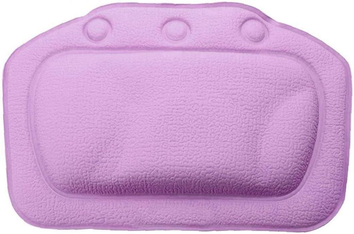 Bad Kussen - Spa Hoofdkussen - Ontspanning in bad - Zachte neksteun - 31x21 cm - Paars