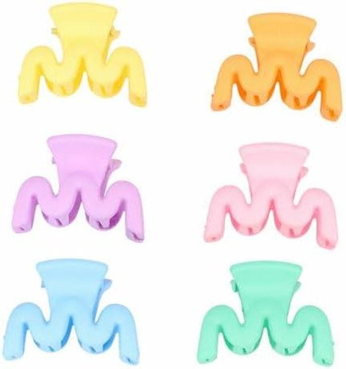 Haarspeld Haarklemmen - Kleine Klemmen - Haar Styling - Wave Vorm - Set van 6 - Pastel Kleuren