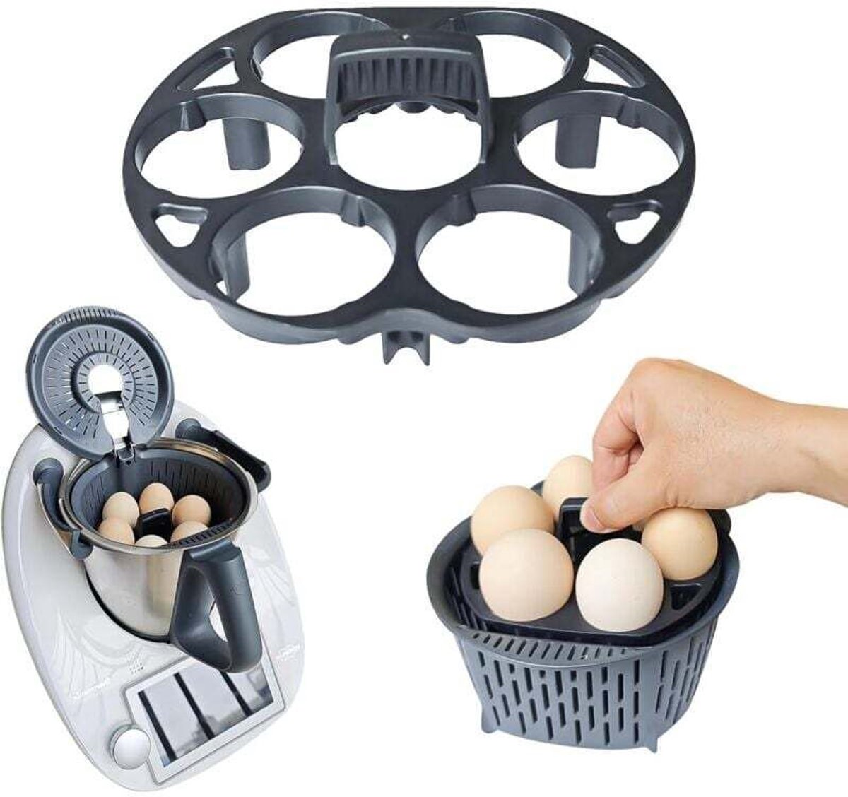 Accessoires geschikt voor het koken van eieren geschikt voor Thermomix TM5, TM6 en TM31: kookmandjes (enkele laag)geschikt voor meshouder.