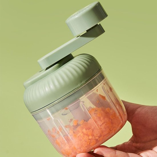 Handmatige Voedselhakker - Keuken Accessoire - Maaltijd Voorbereiding - Ruimtebesparend Ontwerp - 15x10x15 cm - Groen — afbeelding 4