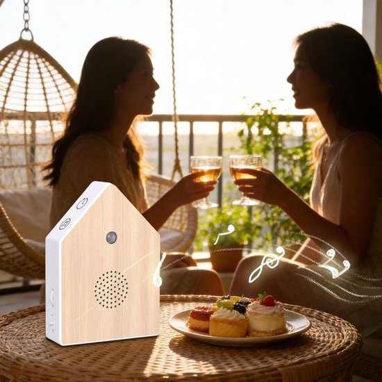 Slaapgeluidsmachine - Ontspannende speaker - Rustgevende sfeer - Bewegingssensor - 14.1 cm - Houtkleur van Slaapgeluidsmachine — afbeelding 4