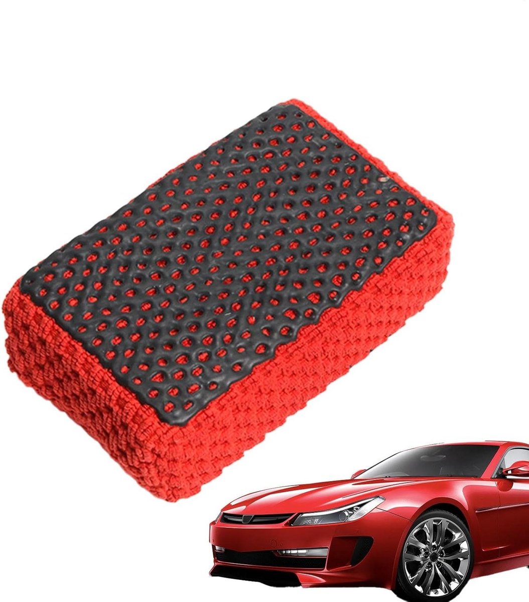 Autowasspons - Reinigingsspons - Auto Reinigen - Ergonomische Grip - 1 Stuk - Rood