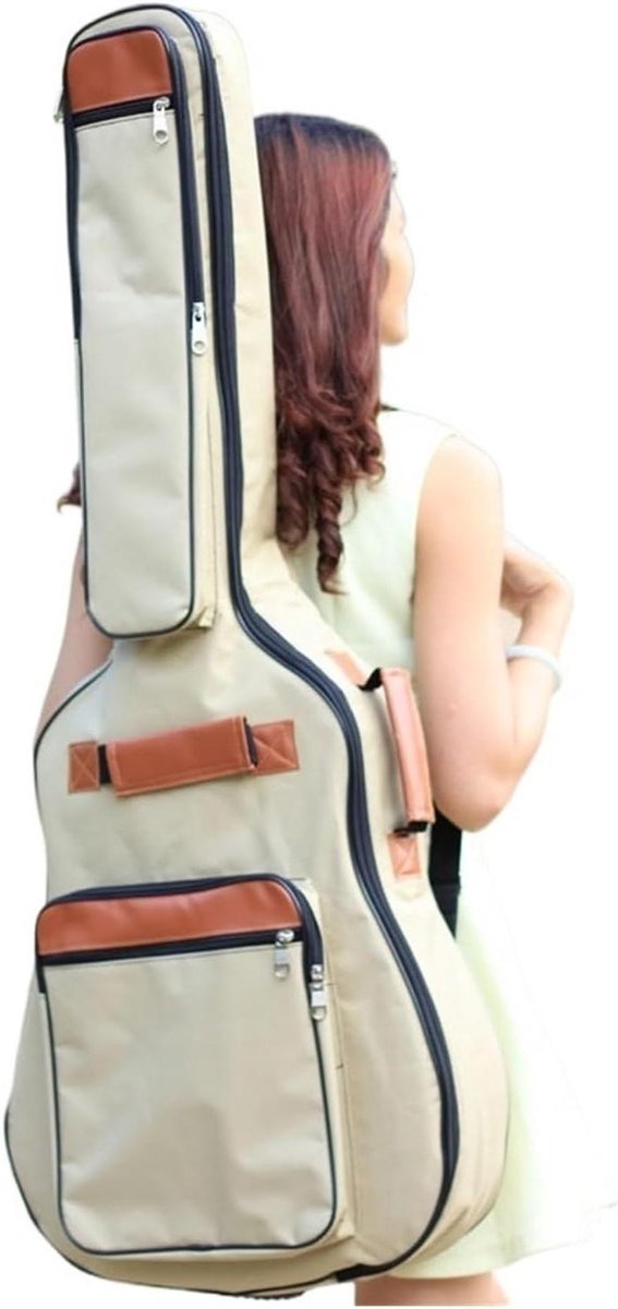 Gitaartas - Instrumentenhoes - Muziek Transport - Waterdicht Oxford Nylon - 41 Inch - Khaki