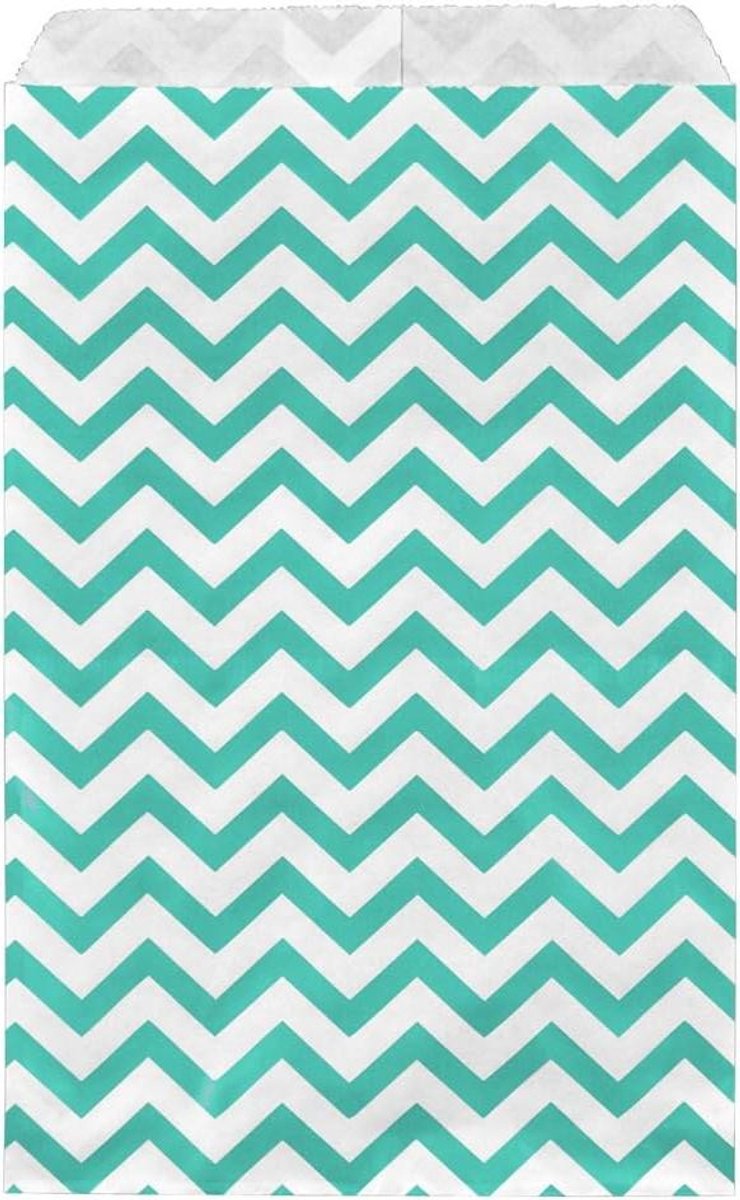 Papieren Geschenktassen - Winkel Tassen - Feestelijke Decoratie - Zig Zag Ontwerp - 200 Stuks - Turquoise