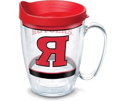 Tervis 1348014 Rutgers Scarlet Ridders Traditie Geïsoleerde Tumbler met Wrap en Rood Deksel, Tritan, Helder