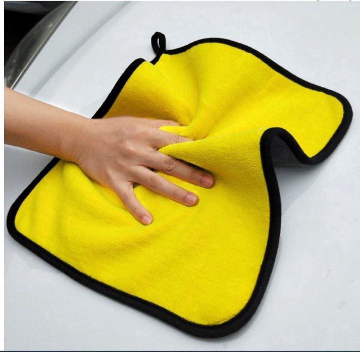 Microvezel Doeken - Auto Poetsdoeken - Auto Reinigen - Streeploos Drogen - 30x60cm Set 2 - Geel