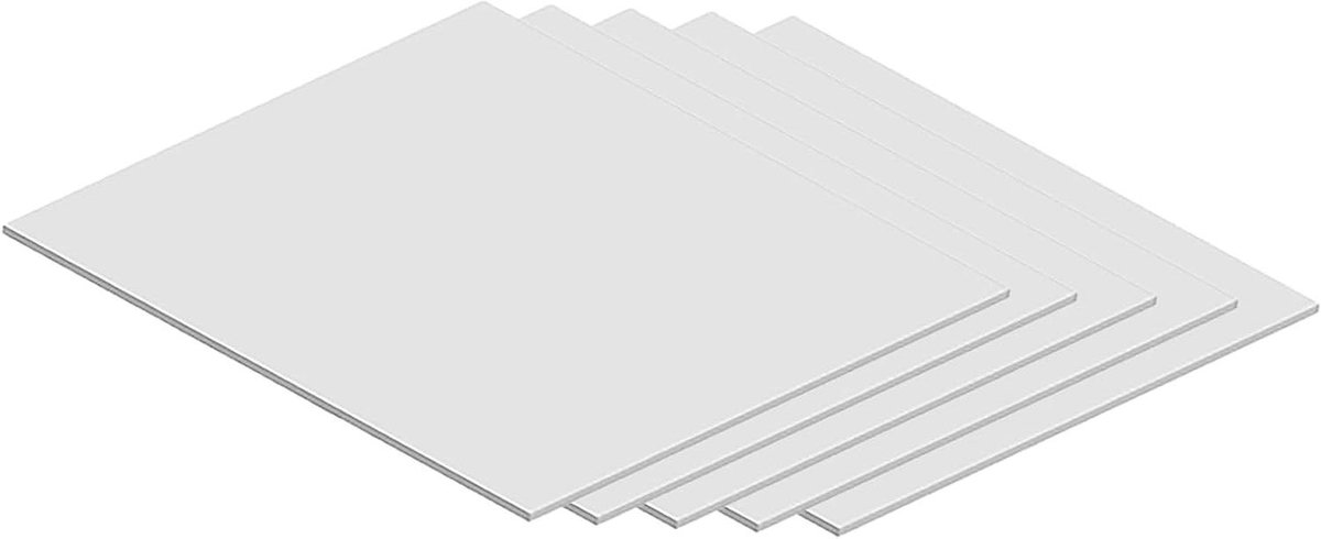 Schuimplaten - PVC platen - Hobby projecten - Lichtgewicht en sterk - 5 stuks 1mm - Wit