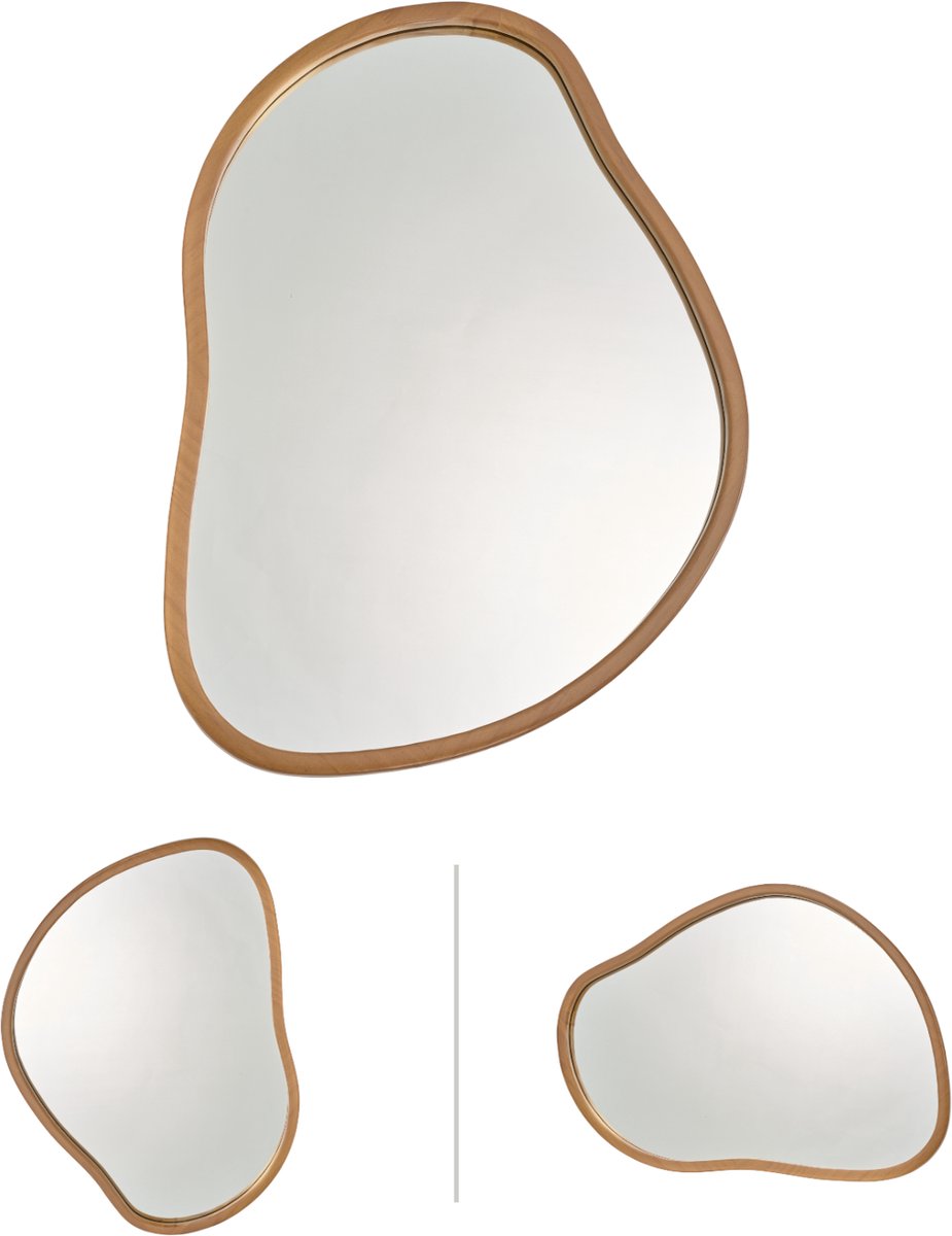 Trendy Meije® Organische Wandspiegel - Eiken - 70x50 cm - Spiegel