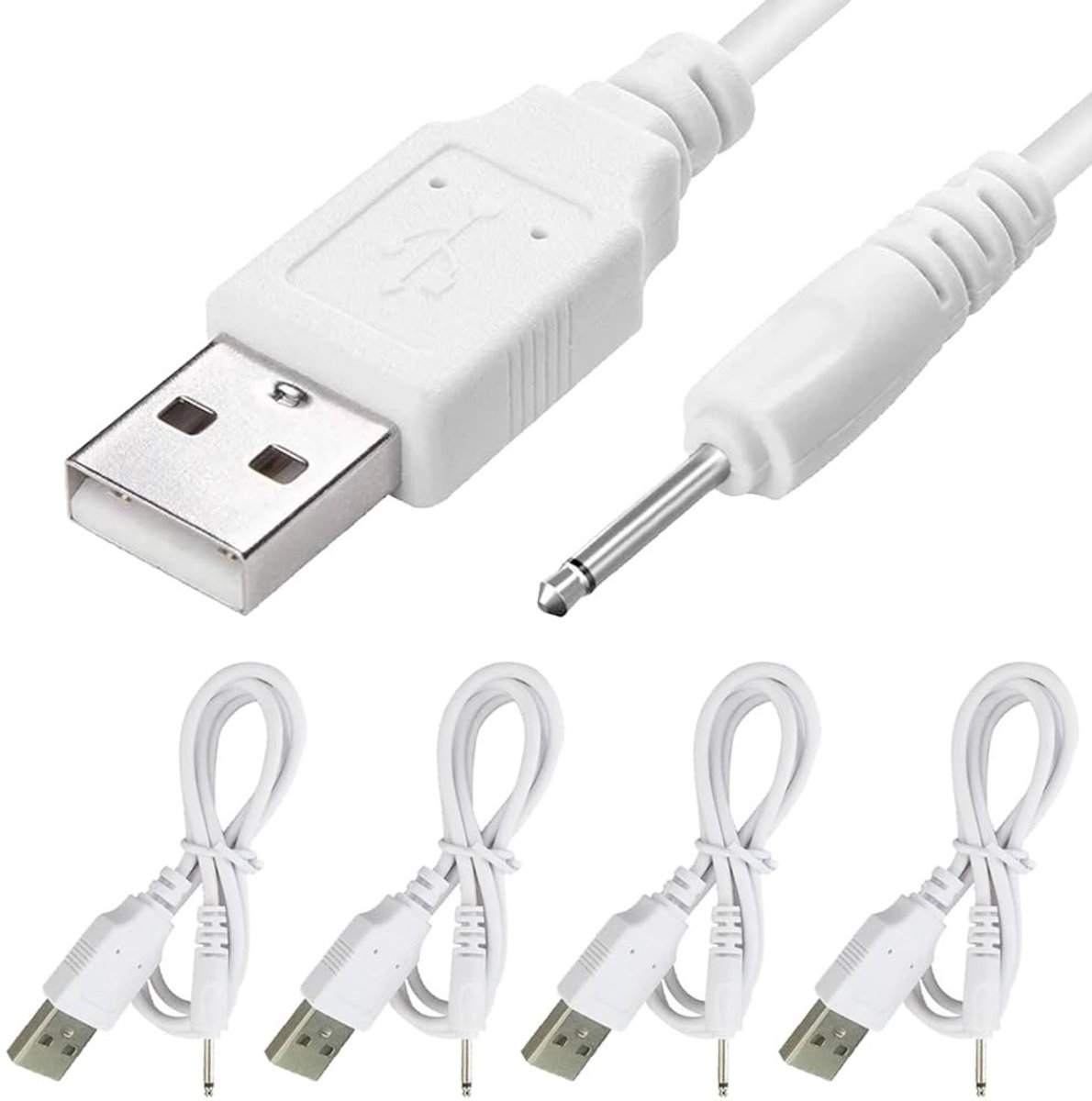 Dailygoods - Dailygoody - USB naar DC 2.5mm Oplaadkabel 30cm - 4 Stuks Snelle Oplaadadapter