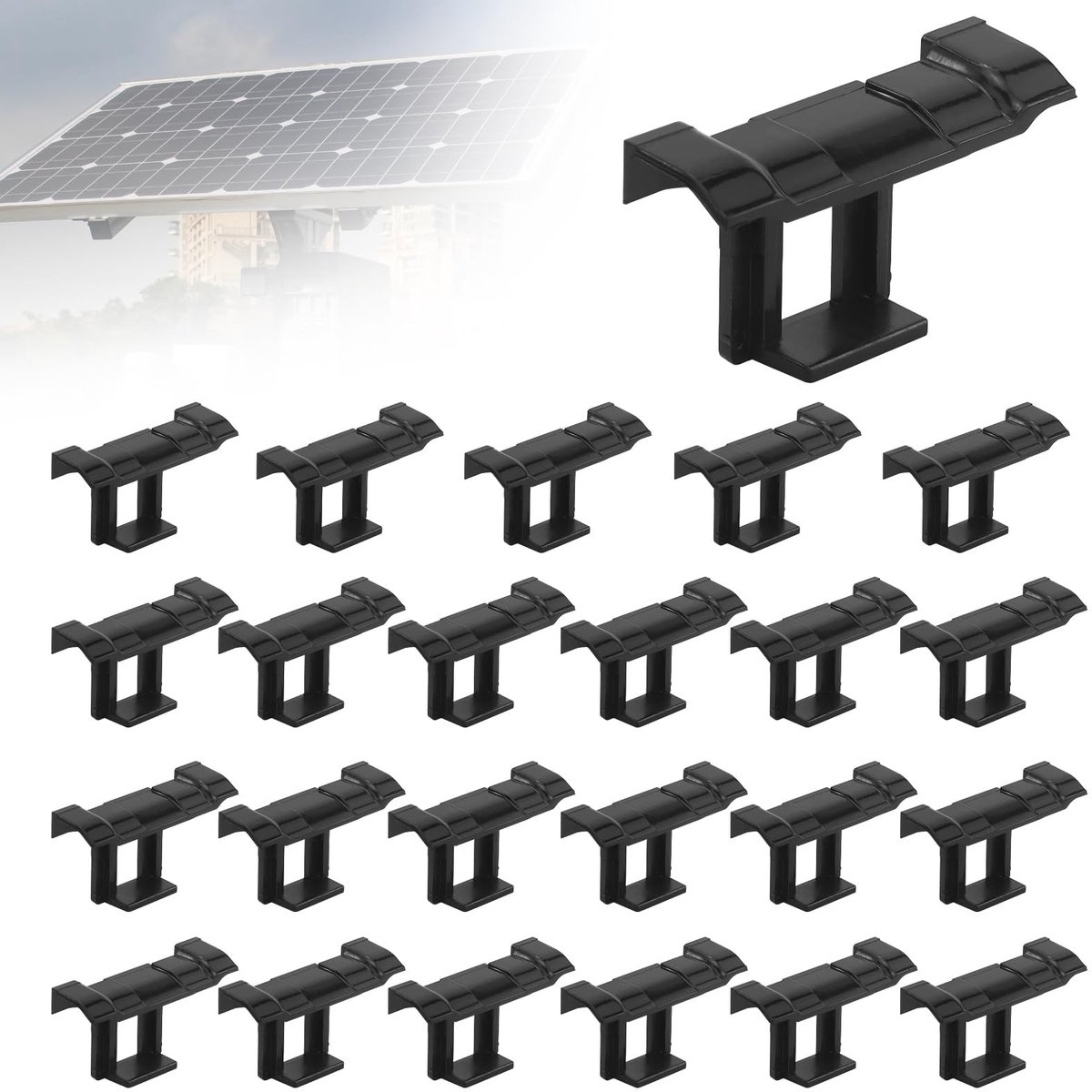 Dailygoods - Zonnepaneel Waterafvoerclips, 24 Stuks voor Efficiënt Onderhoud
